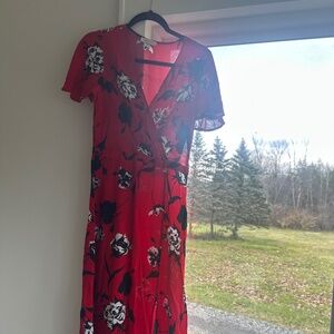 PRINTED RED DRESS